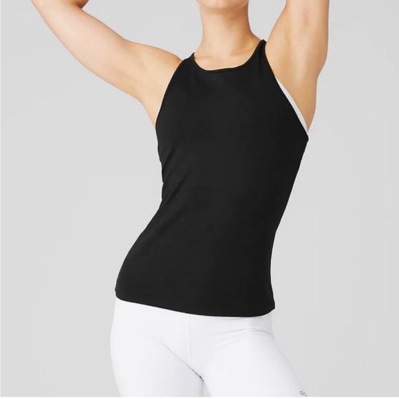 ALO Yoga SELECT Racerback TANK BLACK - Picture 3 of 7